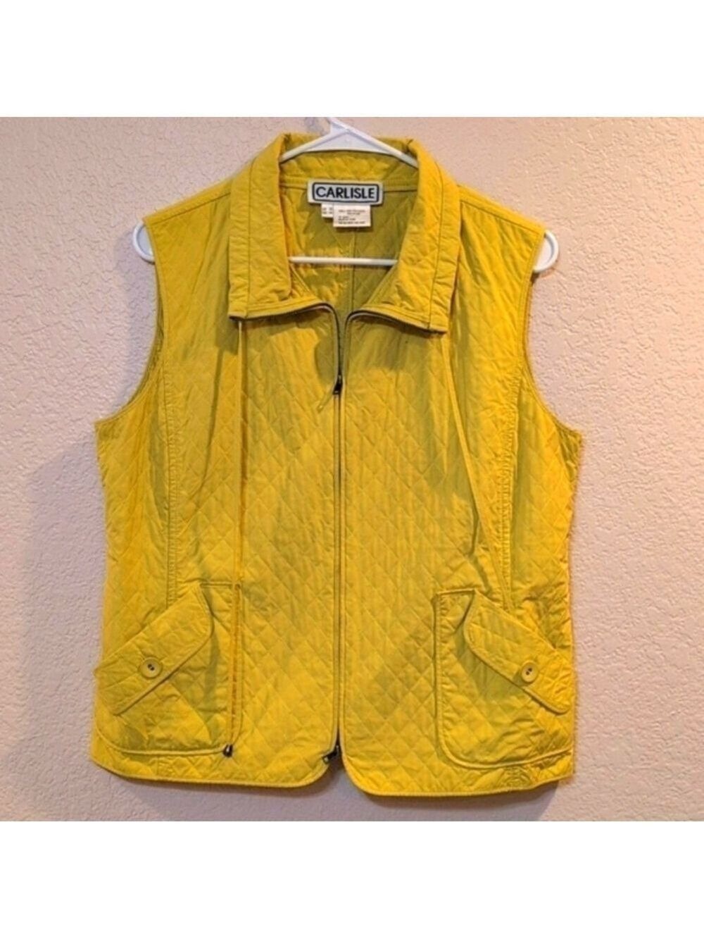 Carlisle quilted Vest Yellow, Size 12 .